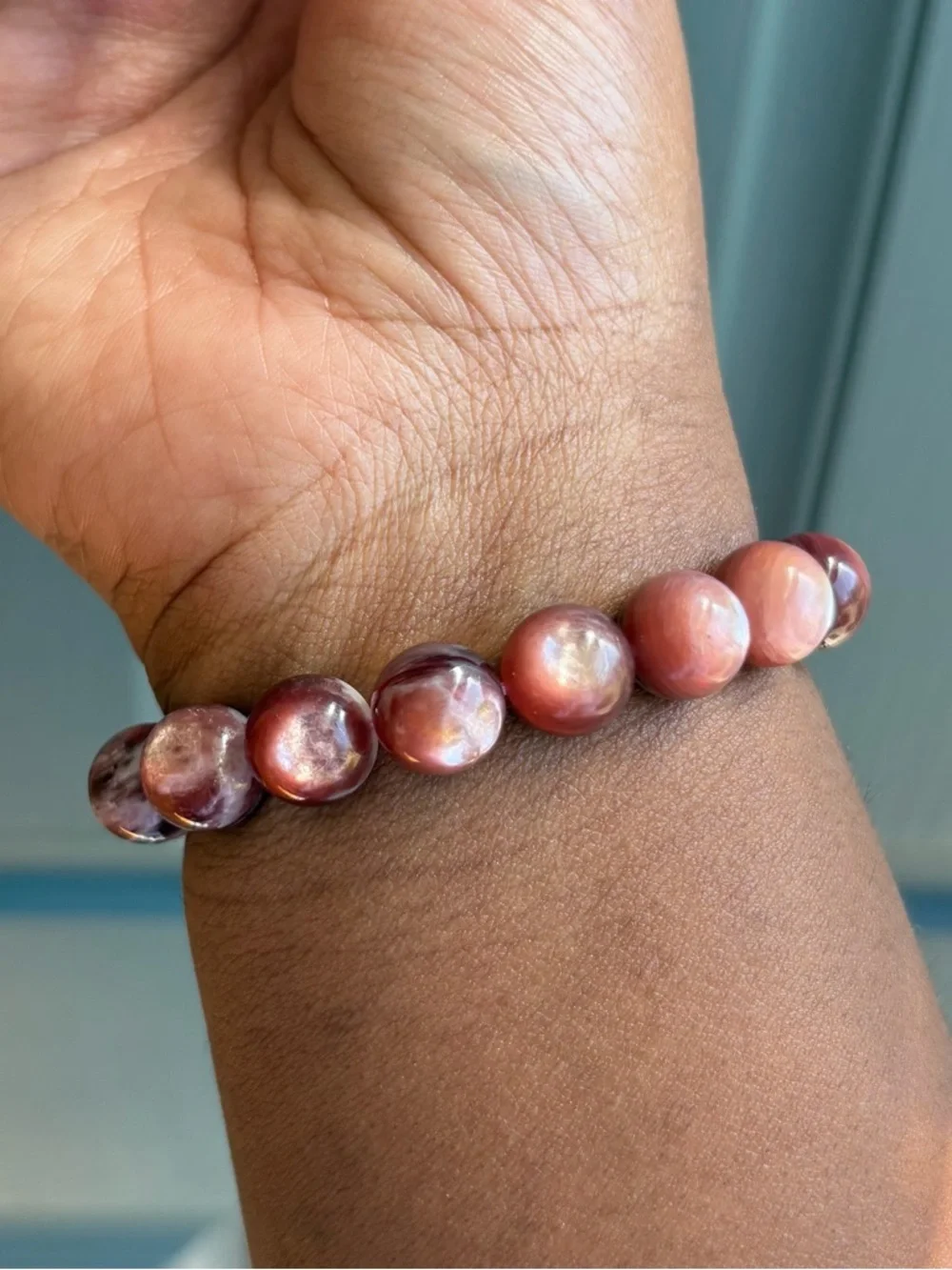 HQ Pink Lepidolite Crystal Bracelet 12mm - Picture 5 of 7